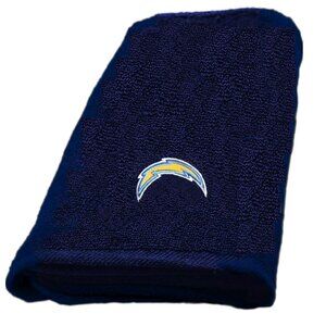 Los Angeles Chargers Fingertip Towel measures 11 x 18 inches